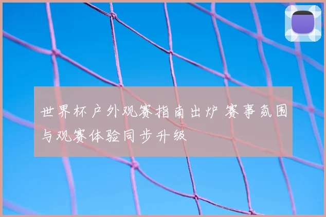 世界杯户外观赛指南出炉 赛事氛围与观赛体验同步升级